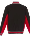 Ottawa Senators Accent Black Varsity Wool Poly Twill Jacket Back