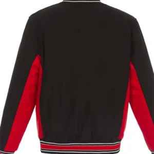 Ottawa Senators Accent Black Varsity Wool Poly Twill Jacket Back