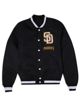 Padres Black Satin Bomber Jacket