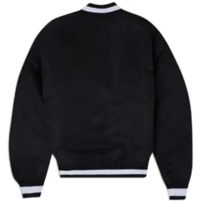Padres Black Satin Bomber Jacket Back