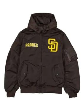 Padres Brown Ma 1 Bomber Hooded Jacket
