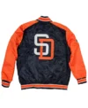 Padres Starter Full Snap Bomber Jacket Back