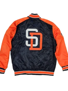 Padres Starter Full Snap Bomber Jacket Back