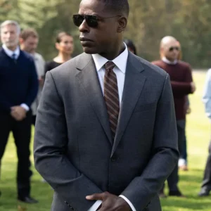 Paradise S01 Xavier Collins Grey Suit Front