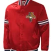 Pfannerstill NHL Florida Panthers Slider Red Satin Varsity Jacket
