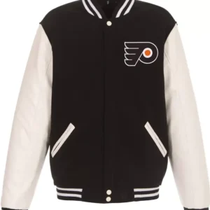 Philadelphia Flyers Black And White Varsity Jacket