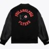 Philadelphia Flyers Black Letterman Wool Jacket bACK