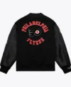 Philadelphia Flyers Black Letterman Wool Jacket bACK