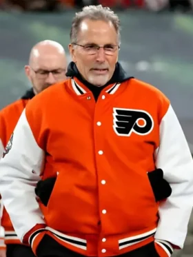 Philadelphia Flyers Orange And White Varsity Jacket