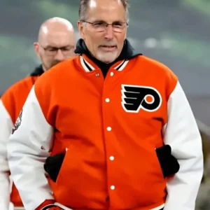 Philadelphia Flyers Orange And White Varsity Jacket