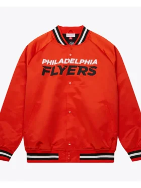 Philadelphia Flyers Satin Orange Bomber Jacket