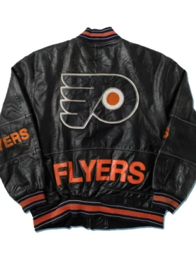 Philadelphia Flyers Vintage Leather Bomber Jacket Back