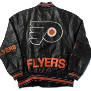 Philadelphia Flyers Vintage Leather Bomber Jacket Back