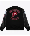 Philadelphia Phillies Black Full Snap Varsity Jacket 1