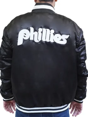 Philadelphia Phillies Black Ma 1 Bomber Jacket Back