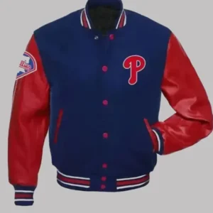 Philadelphia Phillies Blue And Red Varsity Wool Jacket