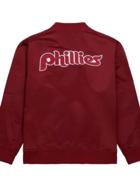 Philadelphia Phillies Burgundy Bomber Zip Jacket