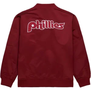 Philadelphia Phillies Burgundy Bomber Zip Jacket
