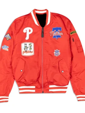 Phillies Red Ma 1 Bomber Jacket