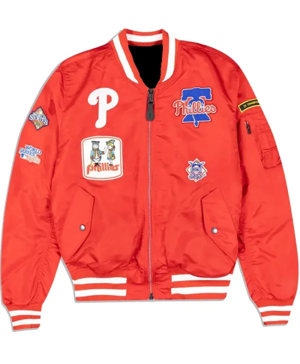 Phillies Red Ma 1 Bomber Jacket