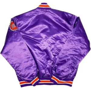 Phoenix Suns Purple Satin Bomber Jacket Back