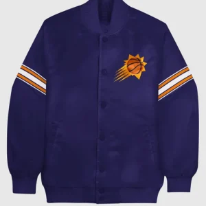 Phoenix Suns Purple Satin Starter Bomber Jacket
