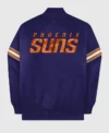 Phoenix Suns Purple Satin Starter Bomber Jacket Back
