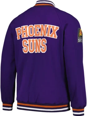 Phoenix Suns Purple Varsity Wool Full Snap Jacket Back