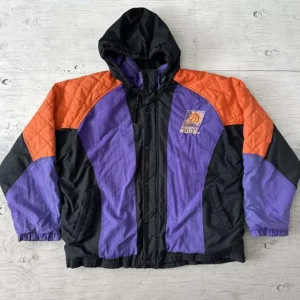Phoenix Suns Starter Full Snap Bomber Hooded Jacket