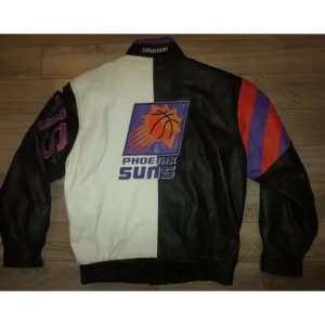 Phoenix Suns Vintage Leather Zipper Jacket Back