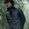 Pierre Niney The Count of Monte Cristo Black Leather Coat