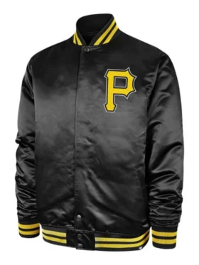 Pirates Black Bomber Full Snap Jacket