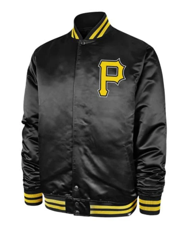 Pirates Black Bomber Full Snap Jacket