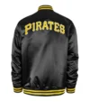 Pirates Black Bomber Full Snap Jacket Back