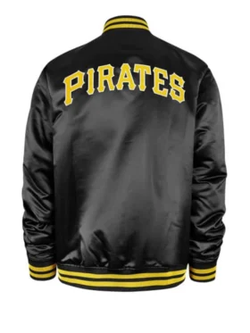Pirates Black Bomber Full Snap Jacket Back