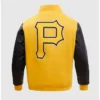 Pirates Yellow Full Snap Wool Varsity Jacket Back