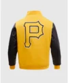 Pirates Yellow Full Snap Wool Varsity Jacket Back