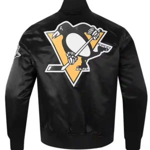 Pittsburgh Penguins Black Classic Satin Jacket Back