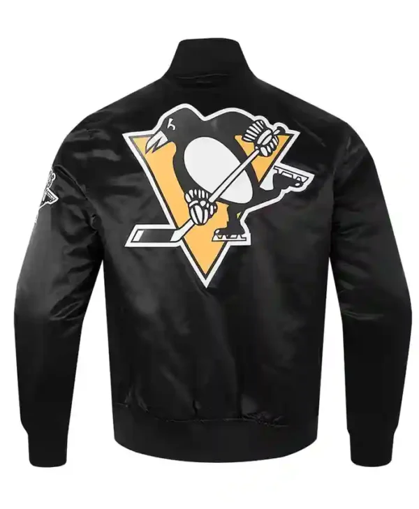 Pittsburgh Penguins Black Classic Satin Jacket Back