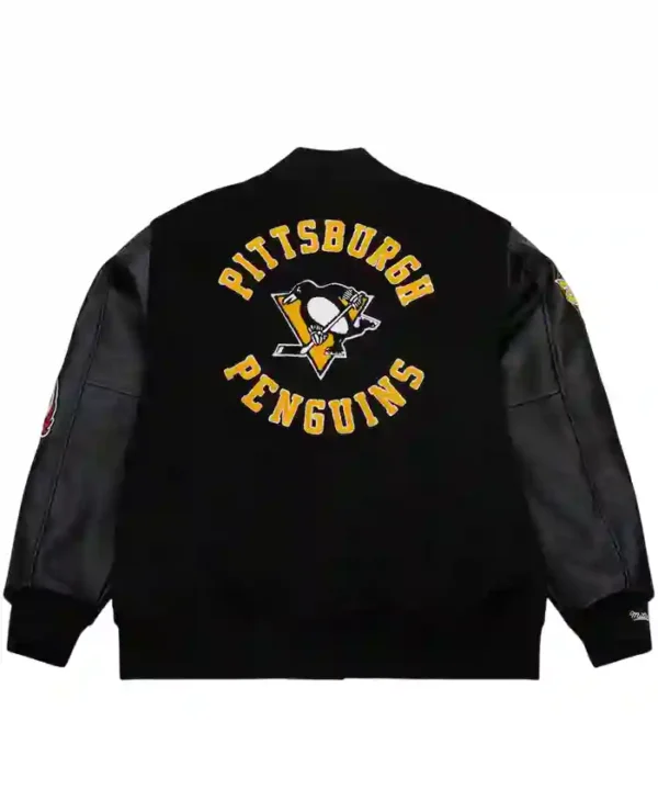 Pittsburgh Penguins Black Team Logo Jacket Back