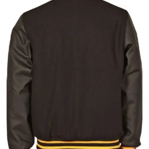 Pittsburgh Pirates Black Full Snap Varsity Wool Jacket Back