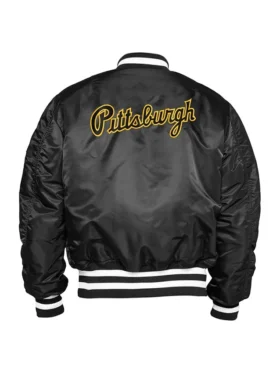 Pittsburgh Pirates Black Ma 1 Bomber Jacket Back