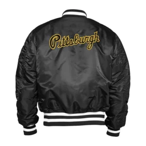 Pittsburgh Pirates Black Ma 1 Bomber Jacket Back