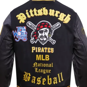 Pittsburgh Pirates Black Wool Varsity Jacket Back
