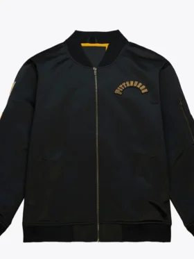 Pittsburgh Pirates Black Zipper Bomber Jacket