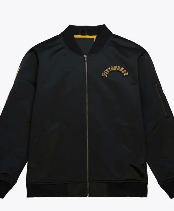Pittsburgh Pirates Black Zipper Bomber Jacket