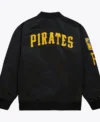 Pittsburgh Pirates Black Zipper Bomber Jacket Back