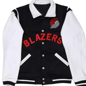 Portland Trail Blazers Black And White Bomber Jacket