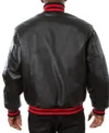Portland Trail Blazers Leather Black Bomber Jacket Back