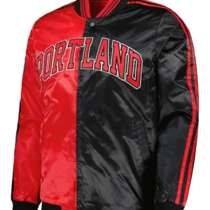 Portland Trail Blazers Red And Black Bomber Jacket